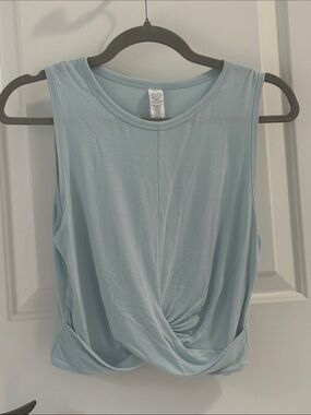 ALO Yoga Light Blue Front Twist Tank